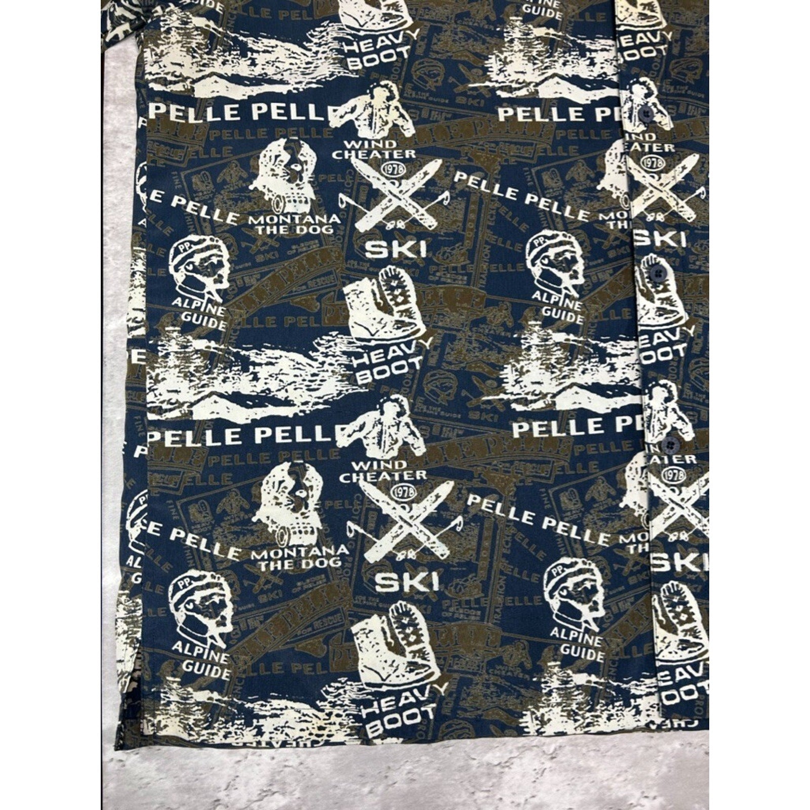 Vintage Y2K Pelle Pelle Ski All Over Print Long Sleeve Button Up Shirt Size XXL