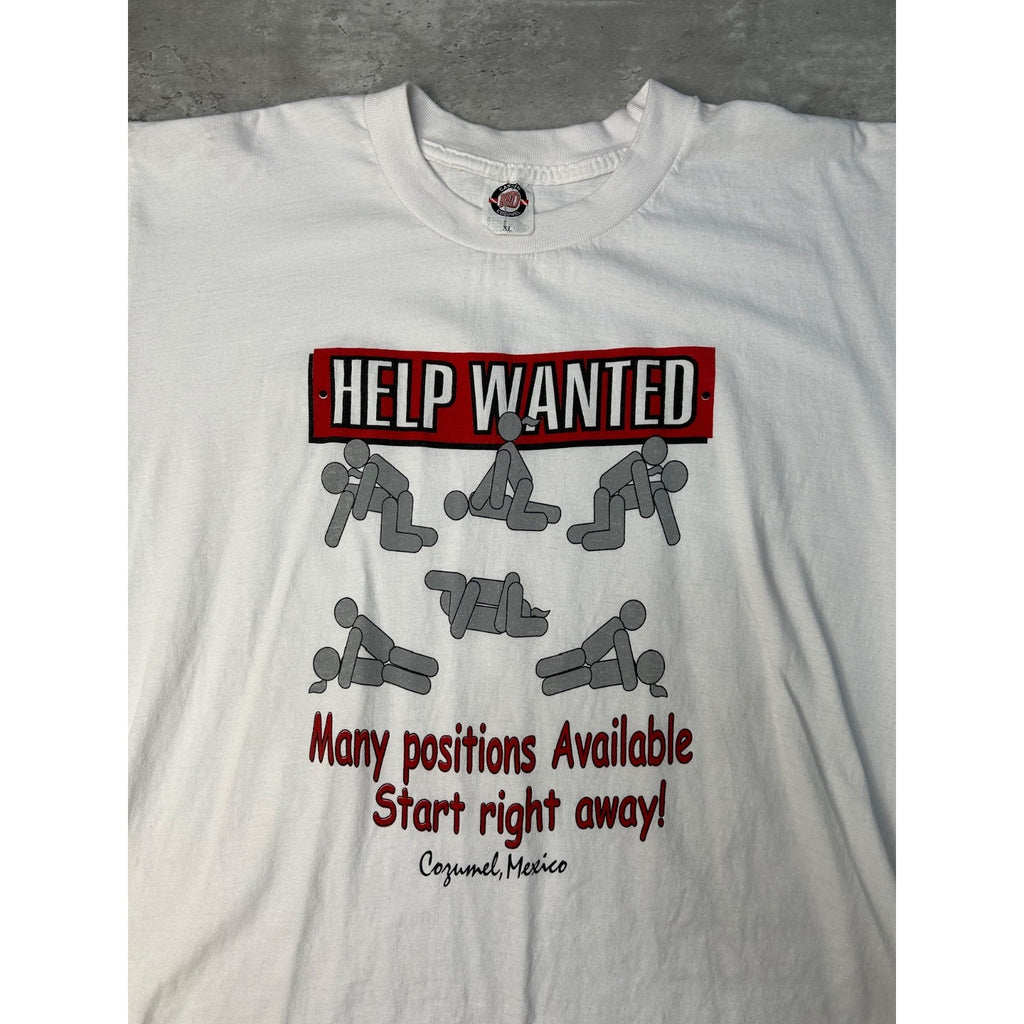Vintage 90s Help Wanted Many Positions Available Comedy T-Shirt Size XL