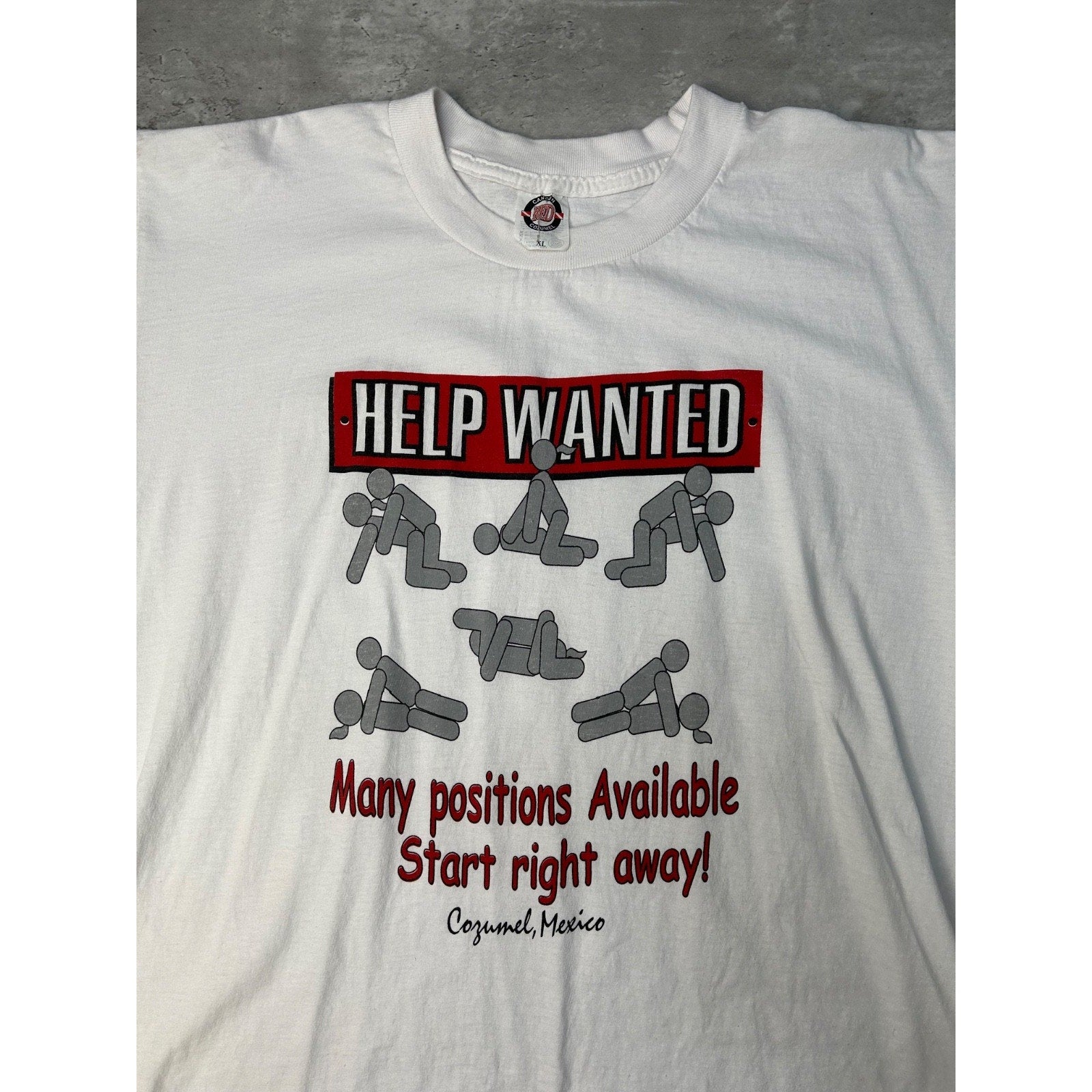 Vintage 90s Help Wanted Many Positions Available Comedy T-Shirt Size XL