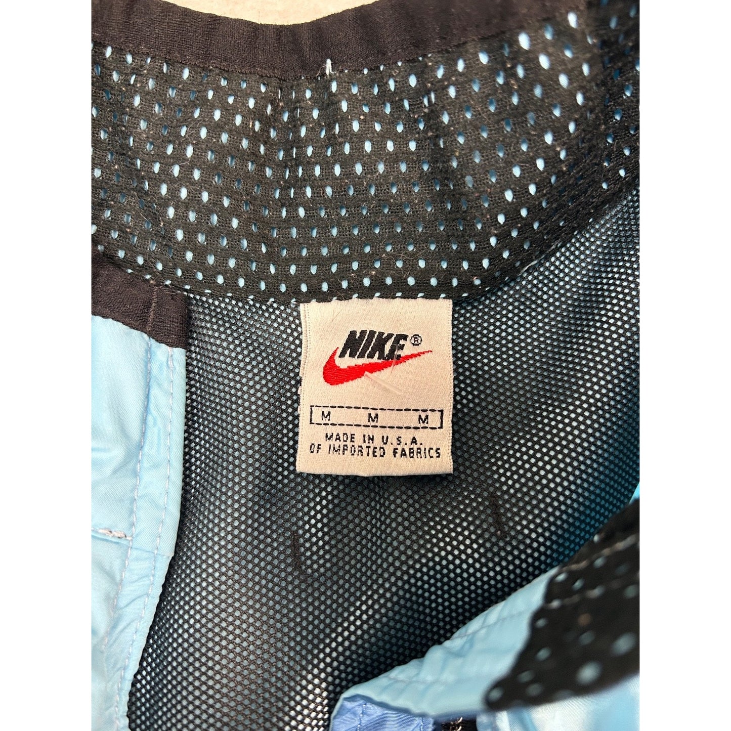 Vintage Nike Embroidered Mini Swoosh Two Tone Windbreaker Jacket Size Medium