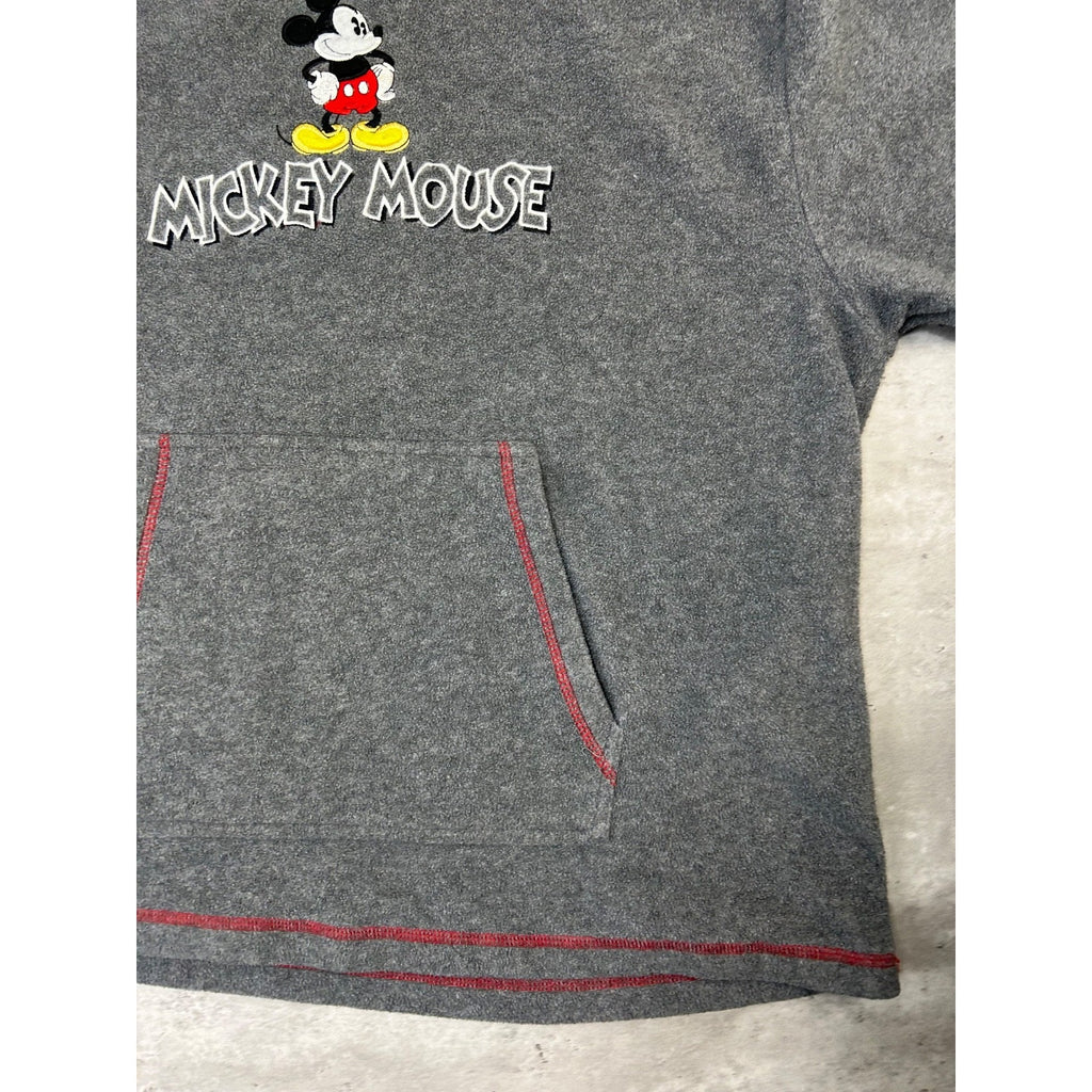 Vintage Disney Mickey Mouse Embroidered Fleece Hooded Sweatshirt Size XL
