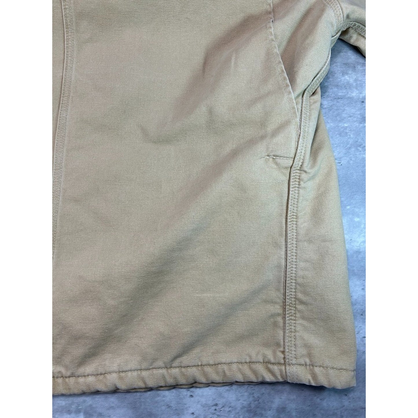 Vintage Carhartt Blanket Lined Canvas Workwear Chore Jacket Size XL Beige