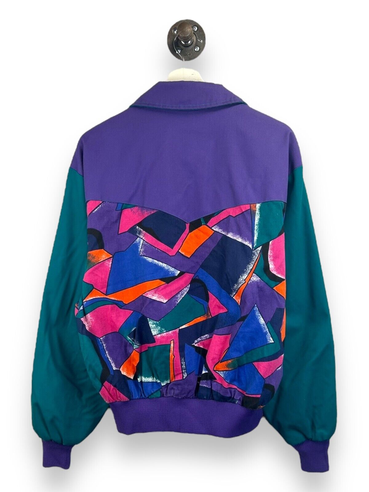 Vintage 80s/90s/ Crippled Creek Abstract Print Full Zip Bomber Jacket Size Small