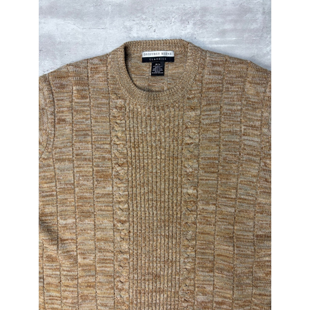 Vintage Geoffrey Beene Textured Print Pullover Knit Sweater Size Medium