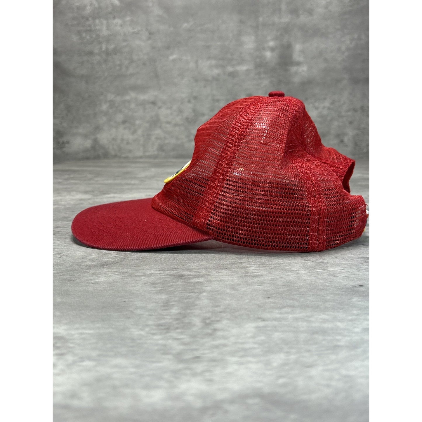 Vintage 80s Manana Surf Company Embroidered Patch Mesh Snapback Hat OSFA Red