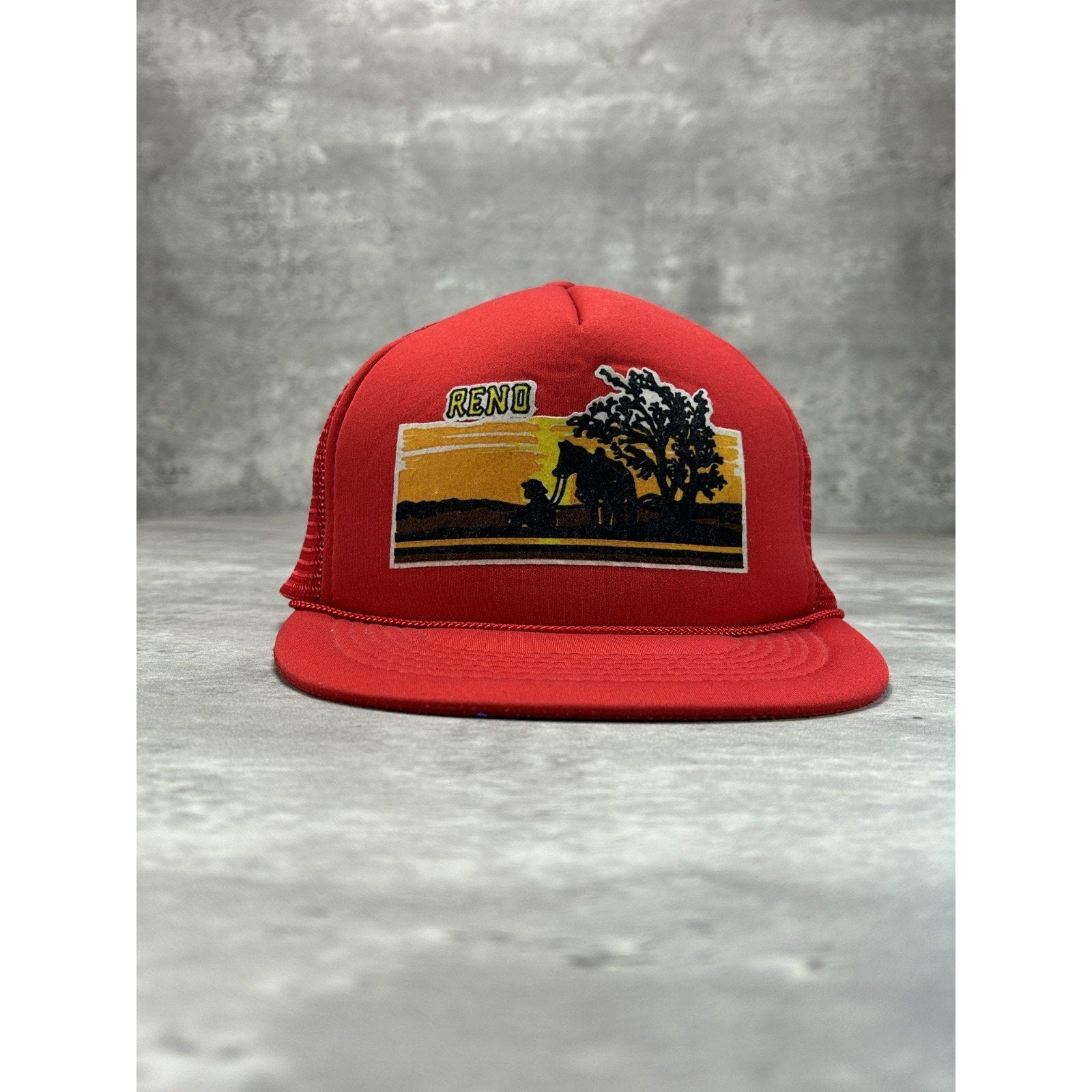 Vintage 80s/90s Reno Sunset Graphic Destination Trucker Snapback Hat OSFA