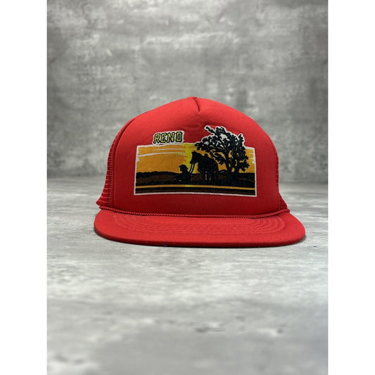 Vintage 80s/90s Reno Sunset Graphic Destination Trucker Snapback Hat OSFA