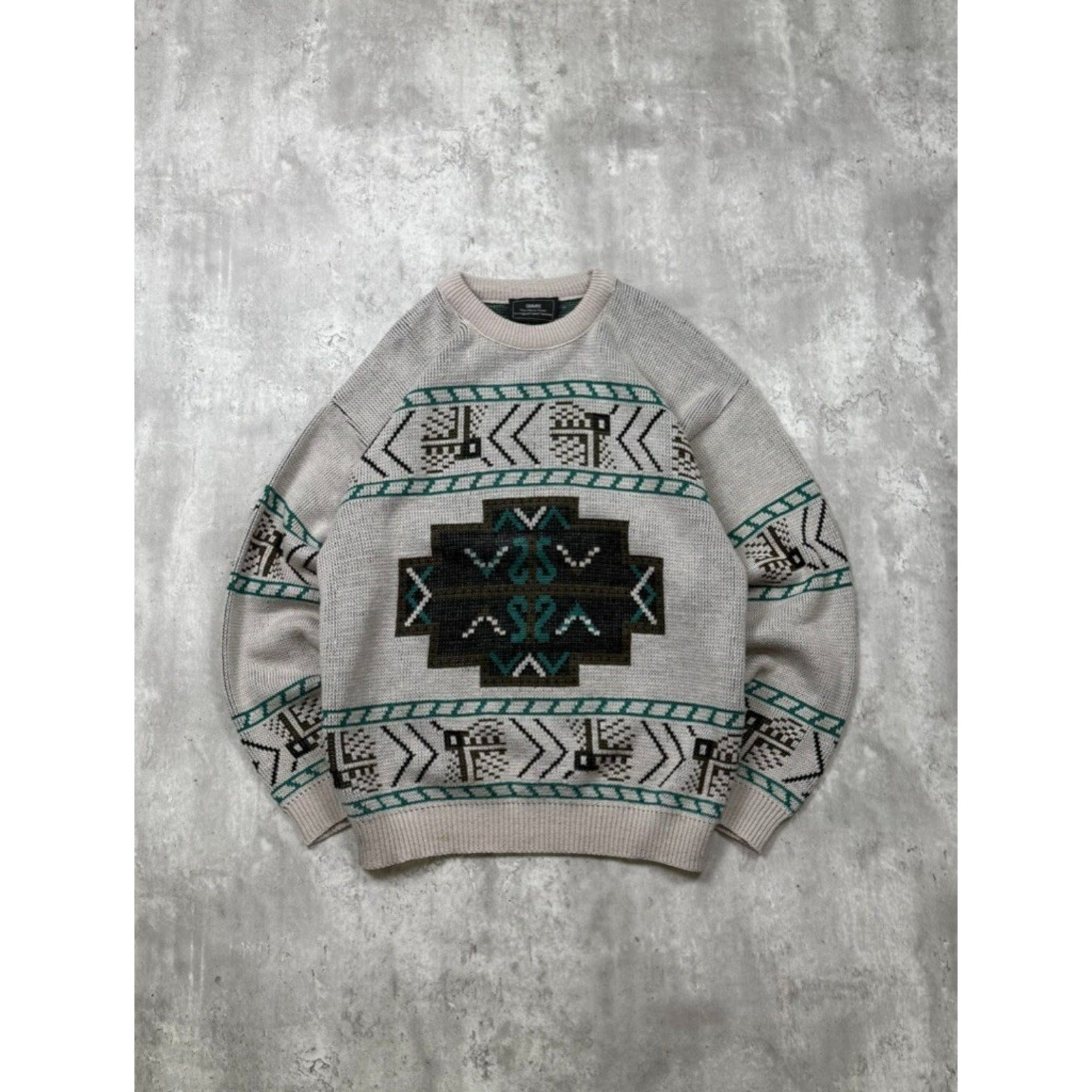 Vintage 80s/90s Sears Abstract Pattern Knit Sweater Size Medium