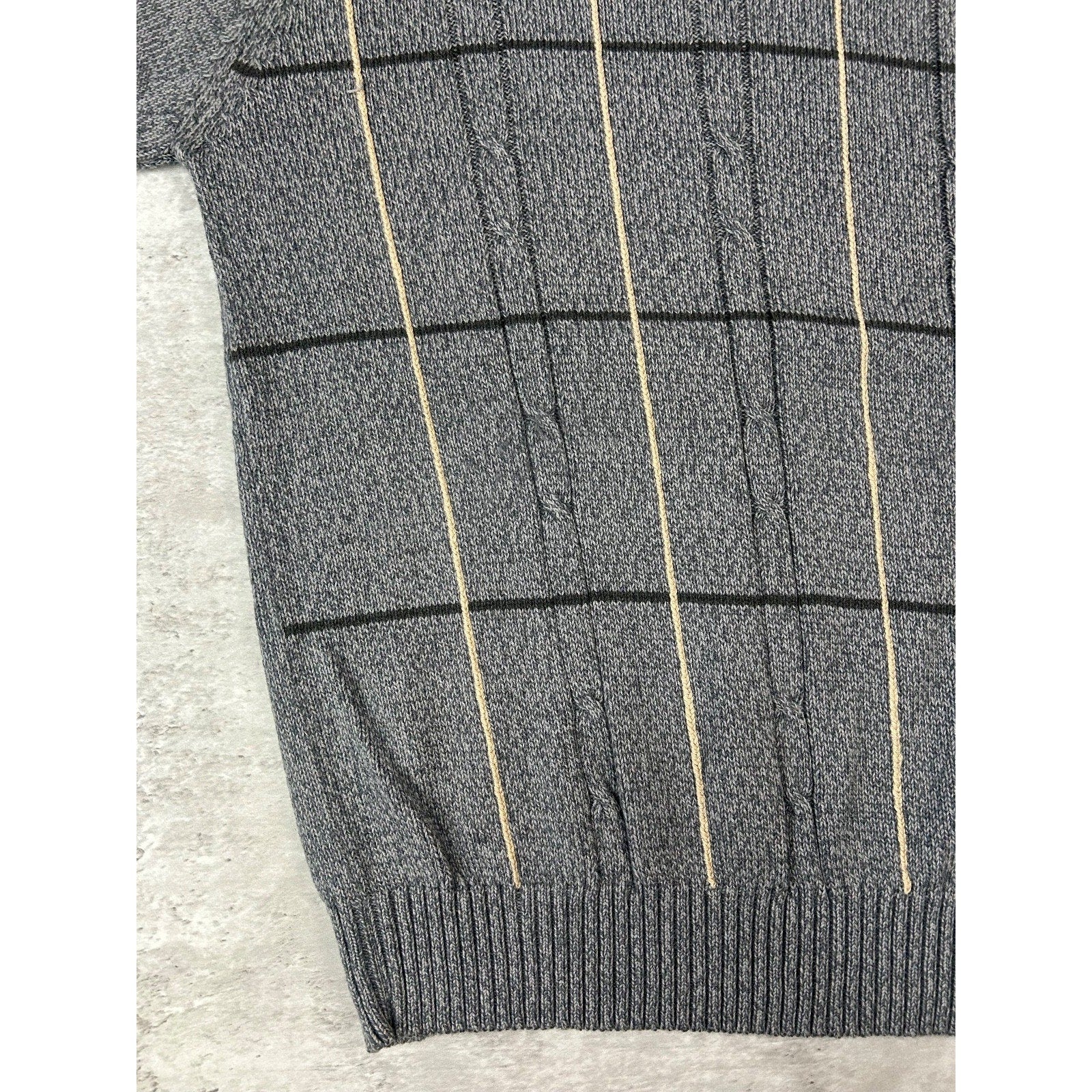 Vintage 90s Striped Print Pullover Ribbed Knit Sweater Size Medium
