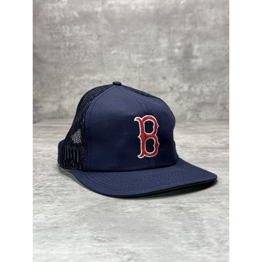 Vintage 80s Boston Red Sox MLB Embroidered Logo Trucker Snapback Hat OSFA