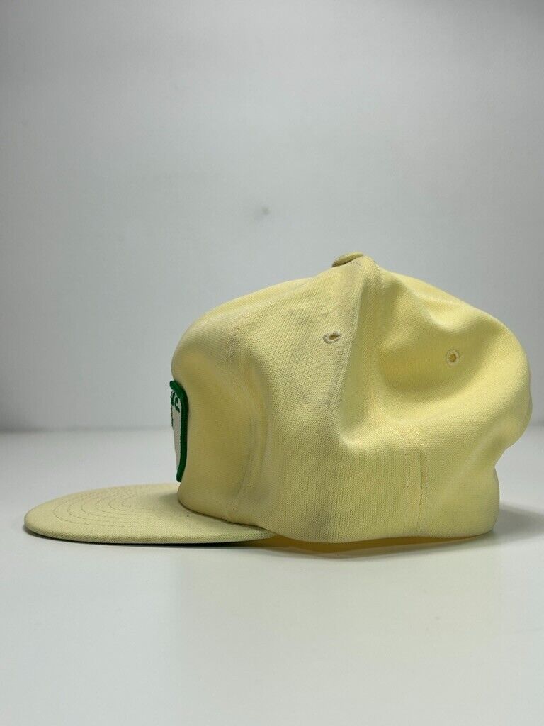 Vintage 80s Kelowna BC Embroidered Patch Destination Snapback Hat OSFA Yellow