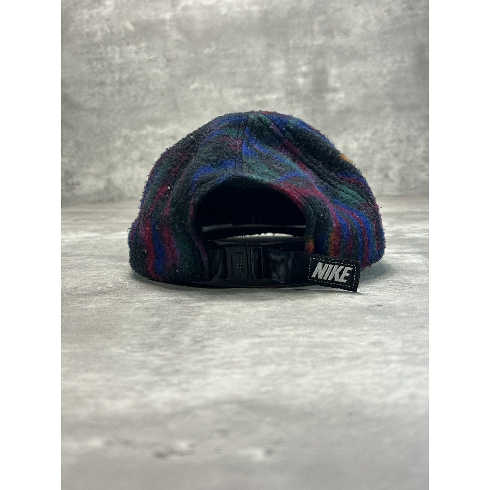 Vintage 90s Nike F.I.T Abstract Print Fleece Running Strapback Hat OSFA