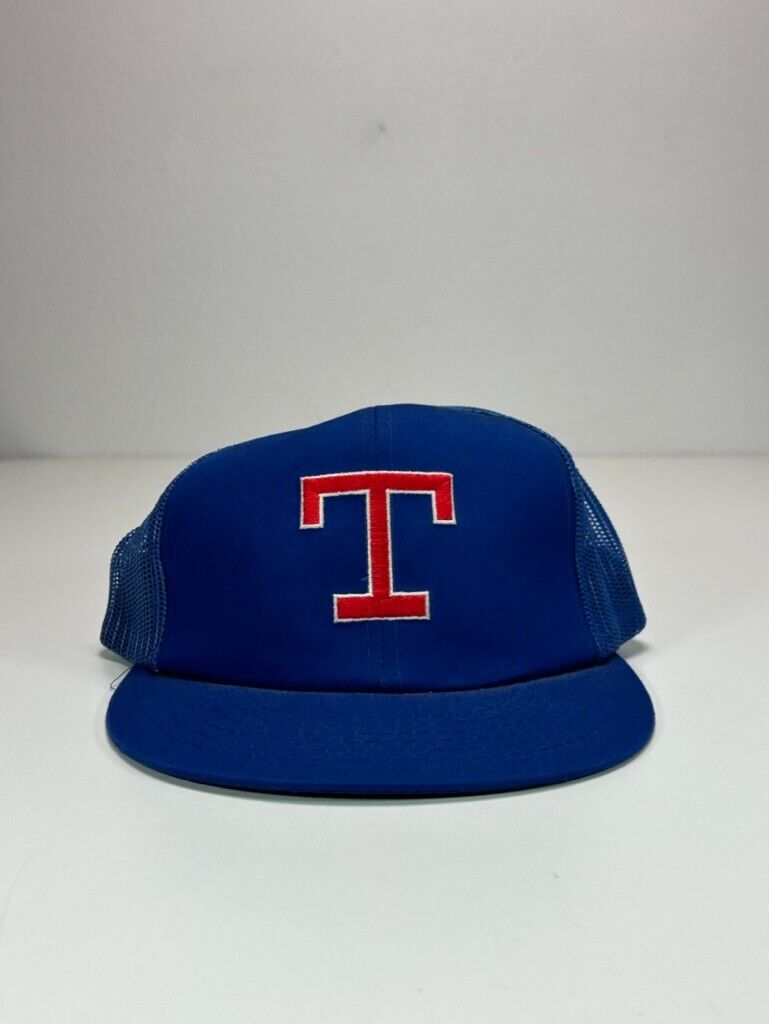 Vintage 80s/90s Texas Rangers MLB Embroidered Logo Trucker Snapback Hat OSFA