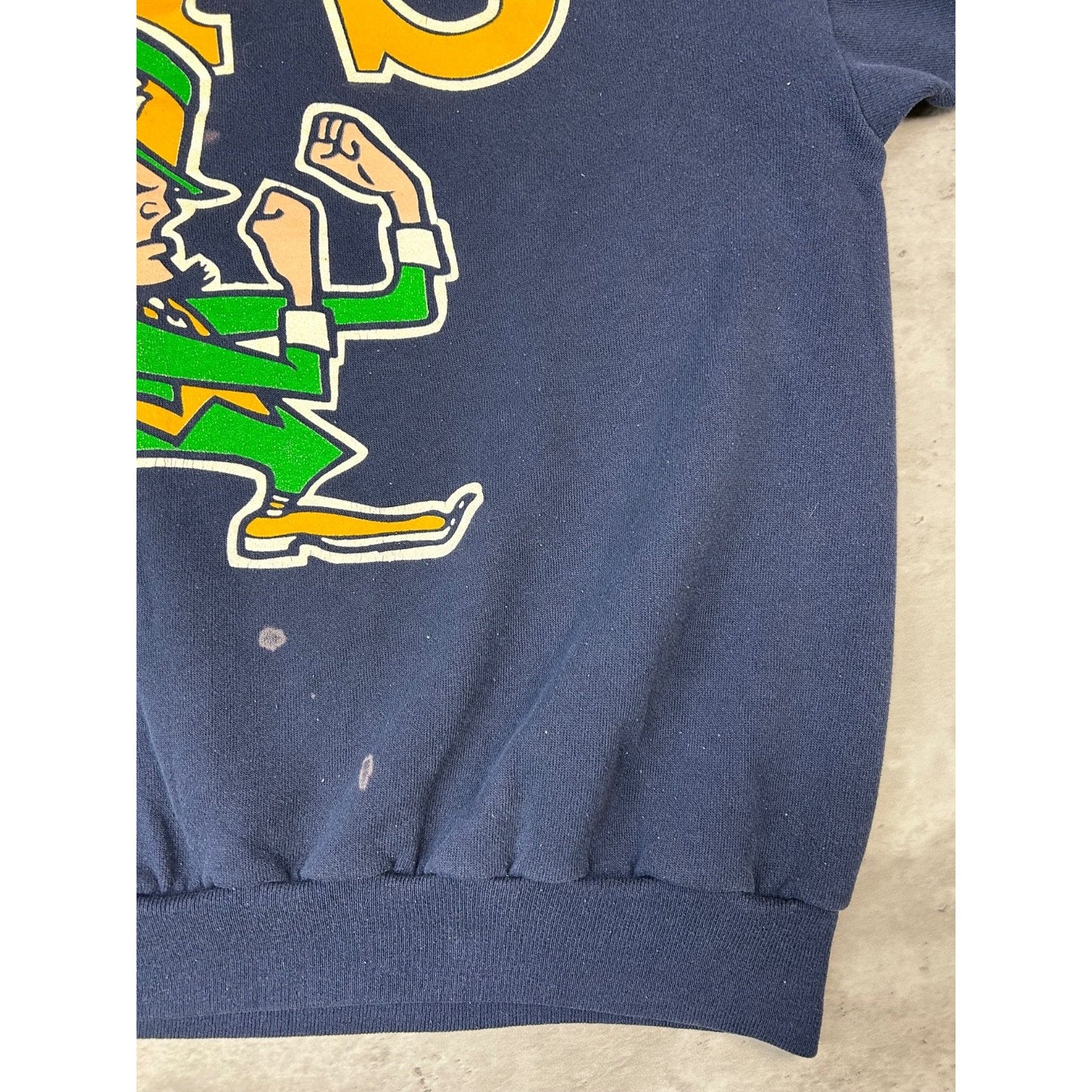 Vintage 90s Notre Dame Fighting Irish NCAA Arm To Arm Spellout Sweatshirt Sz 2XL