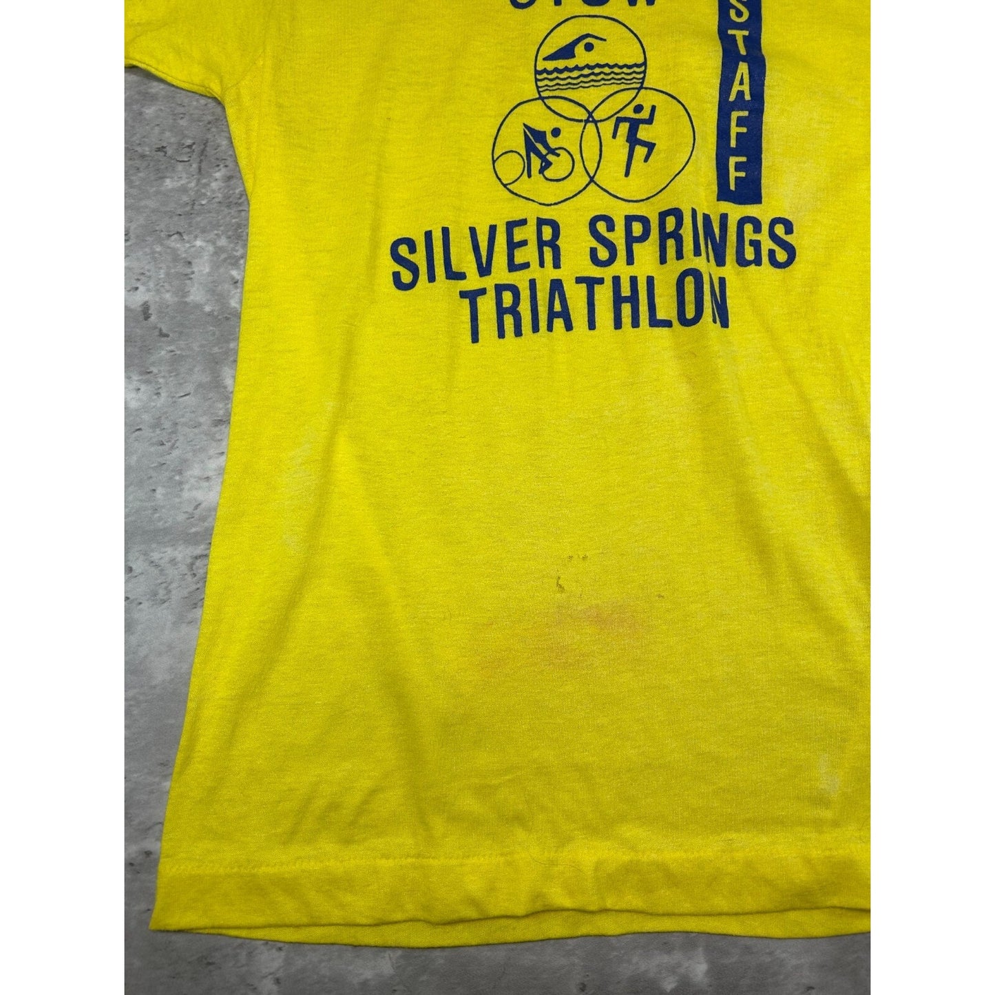 Vintage 1980s 4th Annual Silver Spring Triathlon Graphic T-Shirt Size Small