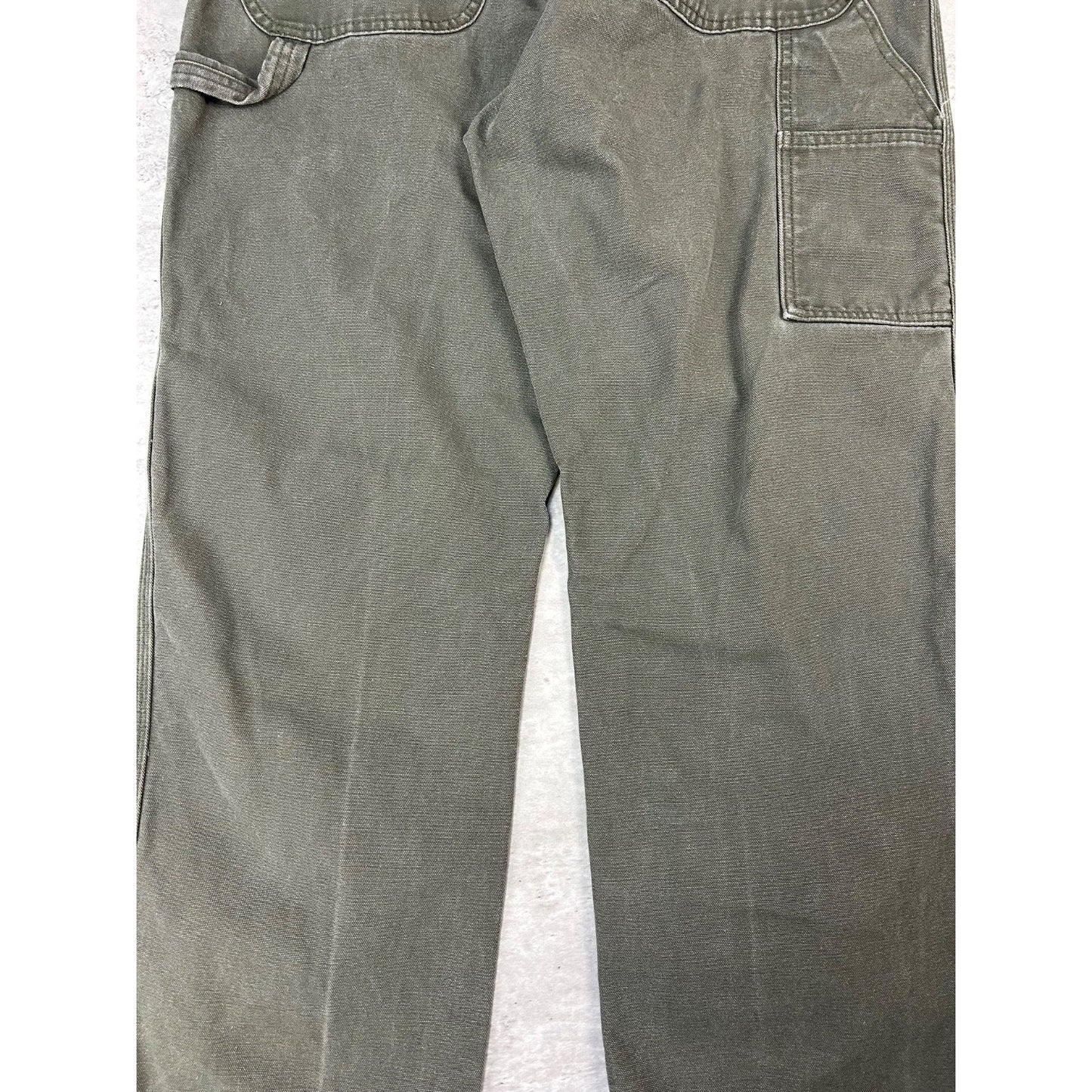 Dickies Canvas Workwear Carpenter Pants Size 37 Green