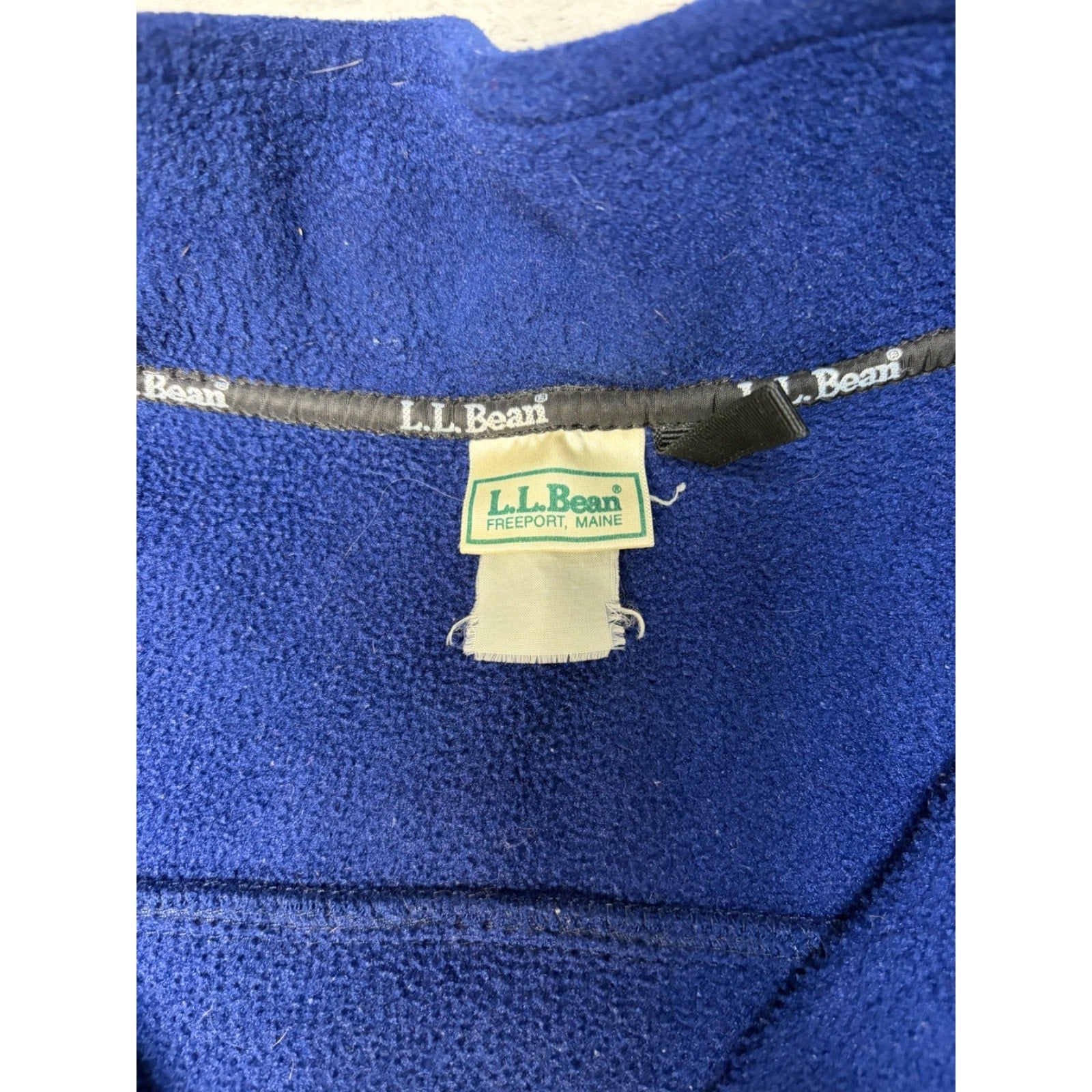 Vintage L.L. Bean 1/2 Zip Pullover Fleece Navy Blue Sweatshirt Size 2XL
