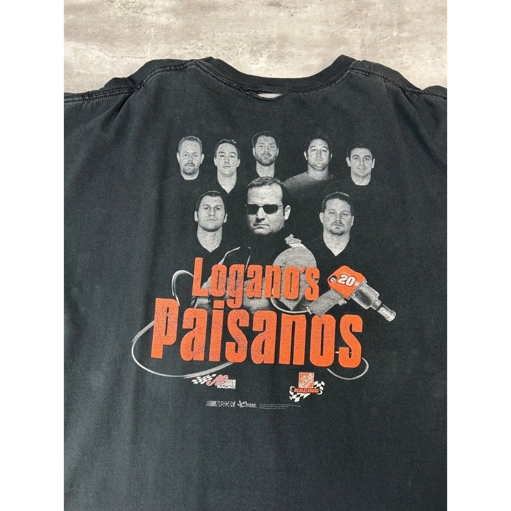 Vintage Tony Stewart #20 Logano Paisanos Nascar Racing T-Shirt Size 2XL