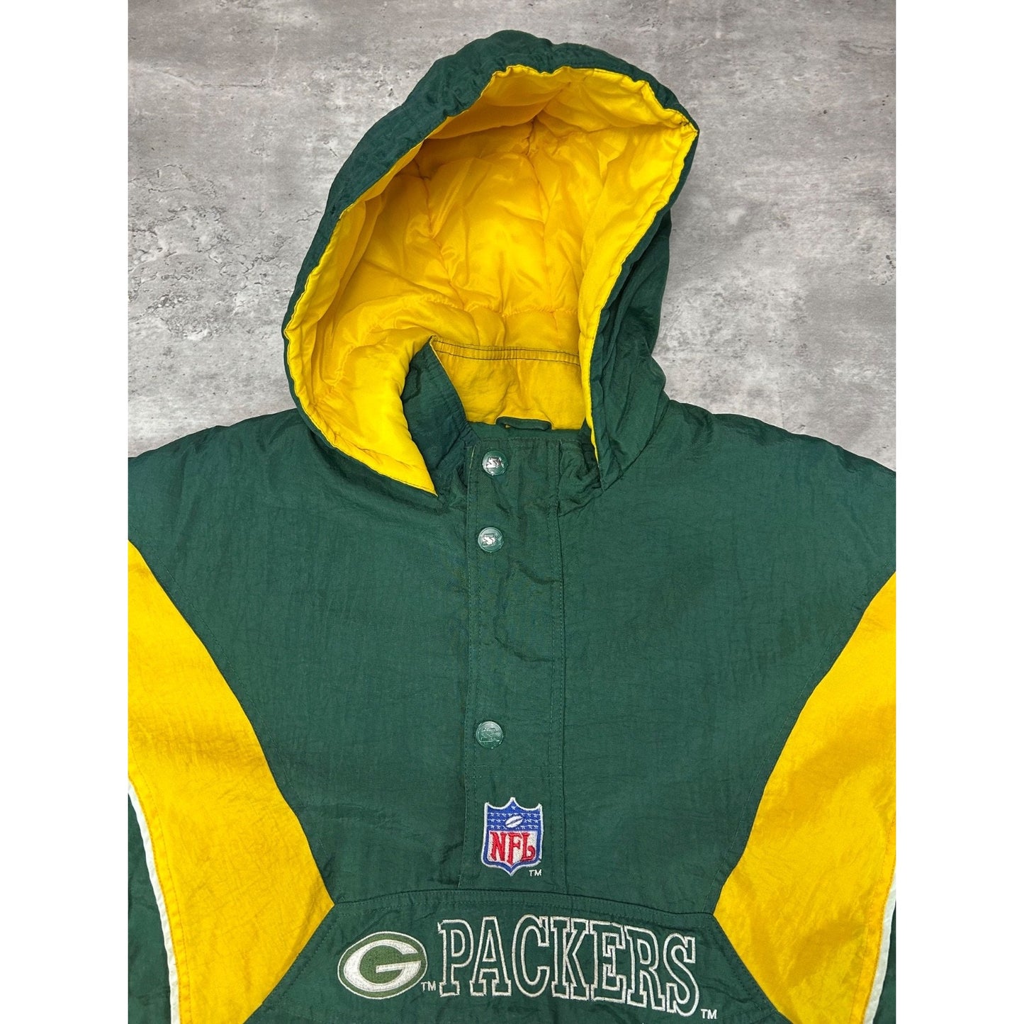 Vintage 90s Green Bay Packers NFL 1/2 Zip Pullover Starter Jacket Size XL