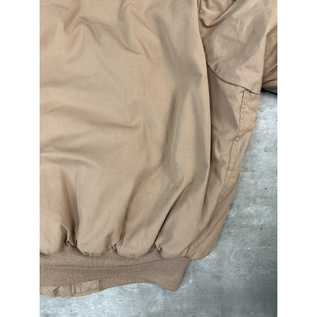 Vintage 90s Earth Tone Collared Full Zip Bomber Jacket Size XL