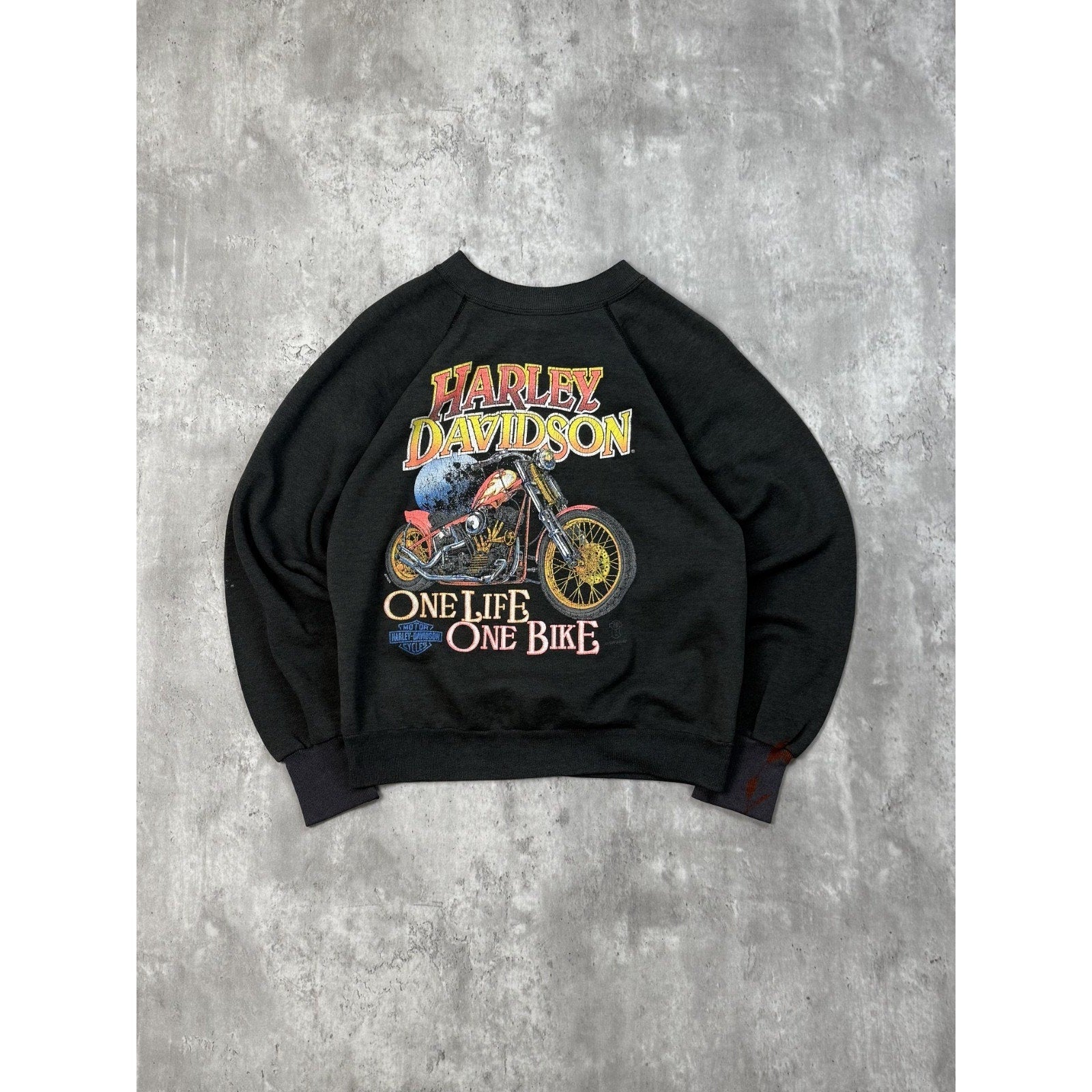 Vintage 80s/90s Harley Davidson One Time One Bike Graphic Sweatshirt Size Small