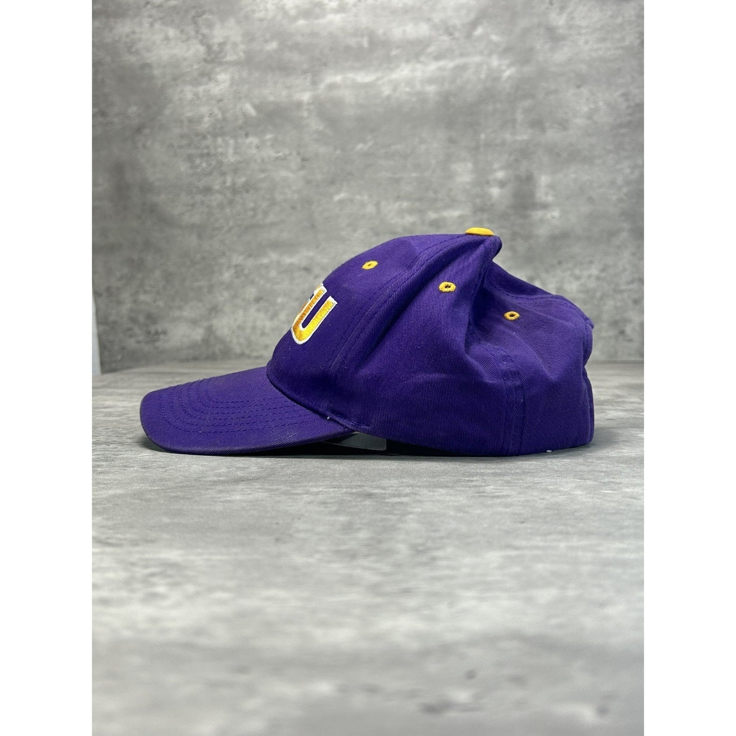 Vintage LSU Tigers NCAA Embroidered Spellout Logo Strapback Hat OSFA