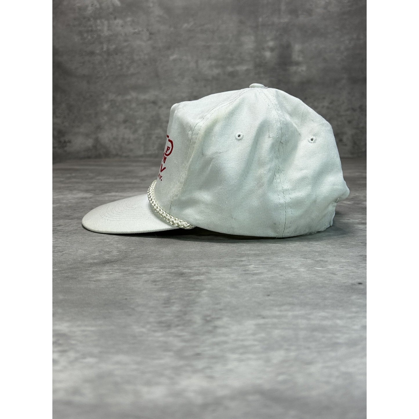 Vintage 90s 96.5 WVNV Radio Station Promo Graphic Snapback Hat OSFA White
