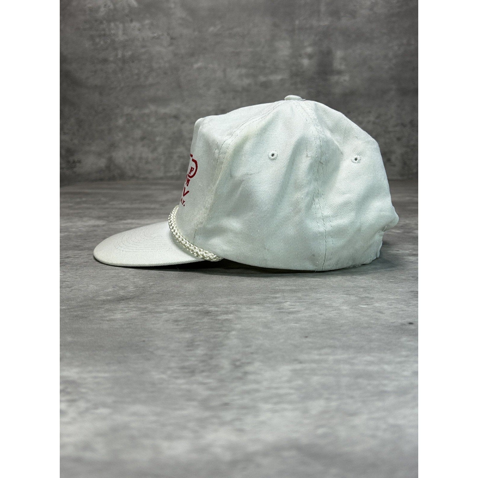 Vintage 90s 96.5 WVNV Radio Station Promo Graphic Snapback Hat OSFA White