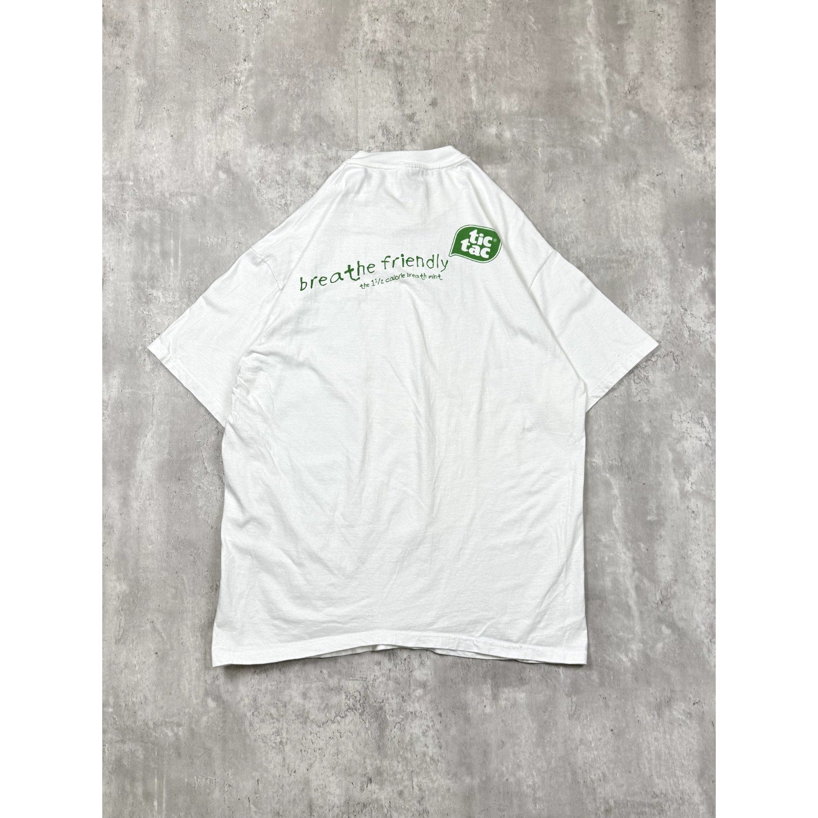 Vintage Tic Tac Breathe Friendly Candy Promo Spellout T-Shirt Size XL