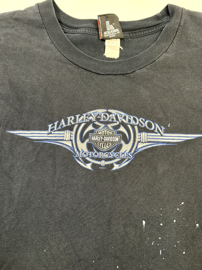 Vintage 2005 Harley Davidson Live Free Or Die Flames Graphic T-Shirt Size 2XL