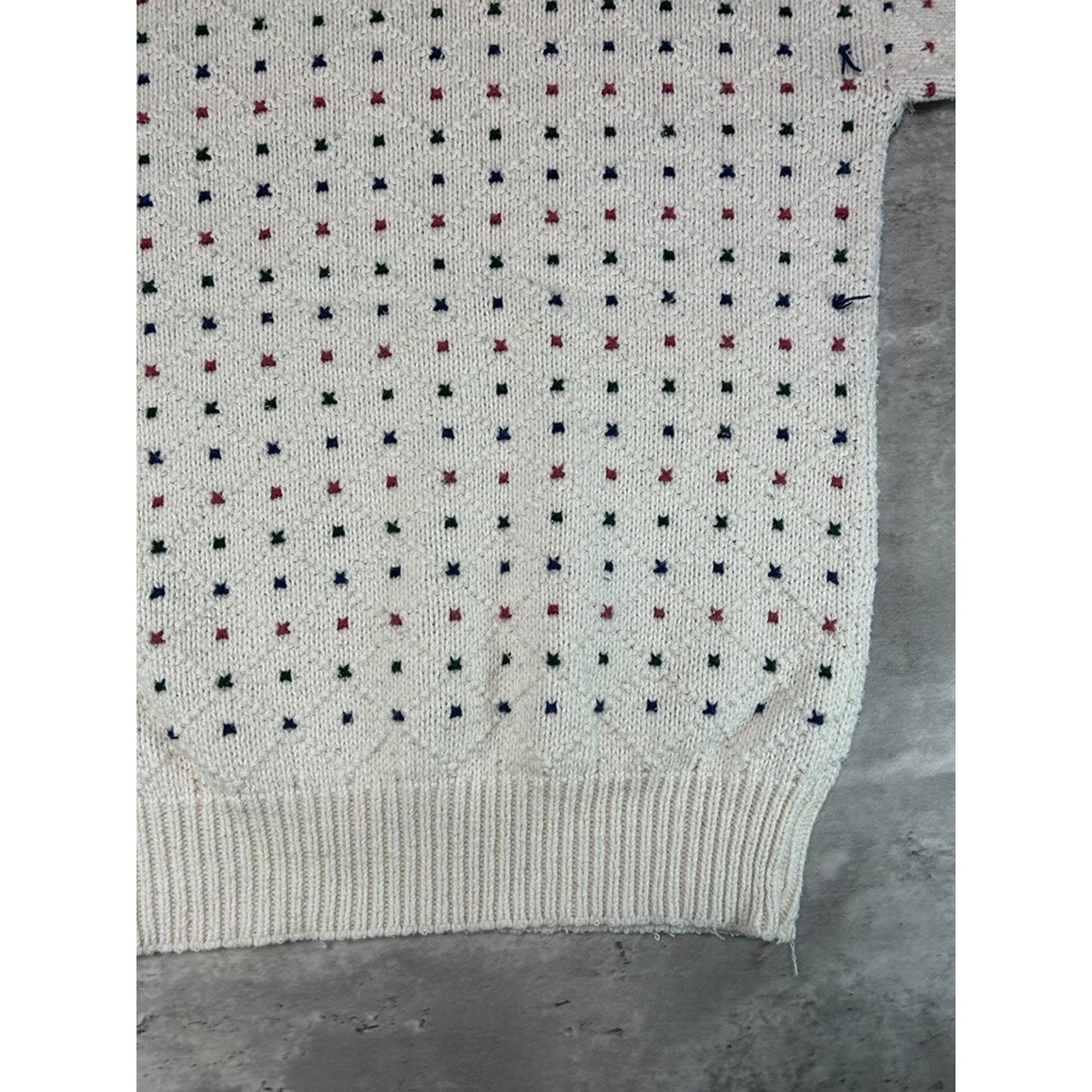 Vintage 90s Bernhard Altmann Abstract Spotted Print Pullover Sweater Size XL