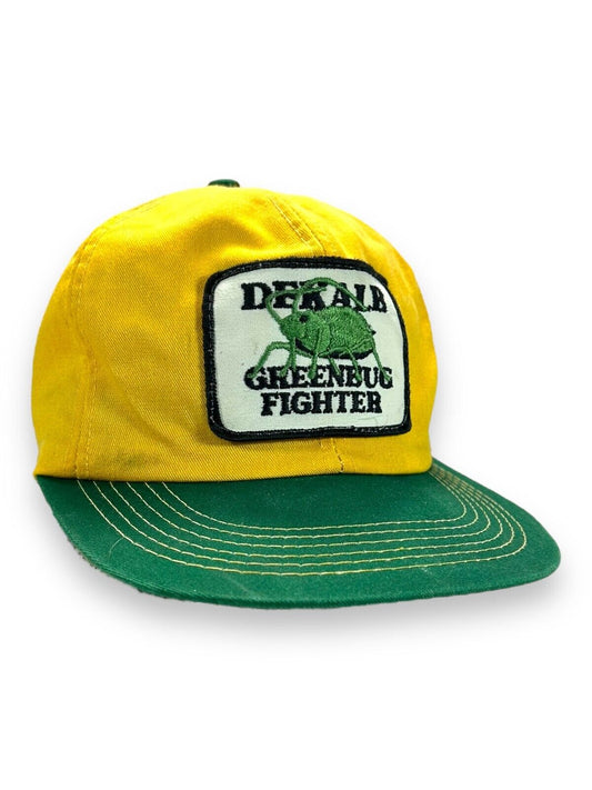 Vintage 80s Dekalb Green Bug Fighter Embroidered Patch Snapback Hat OSFA