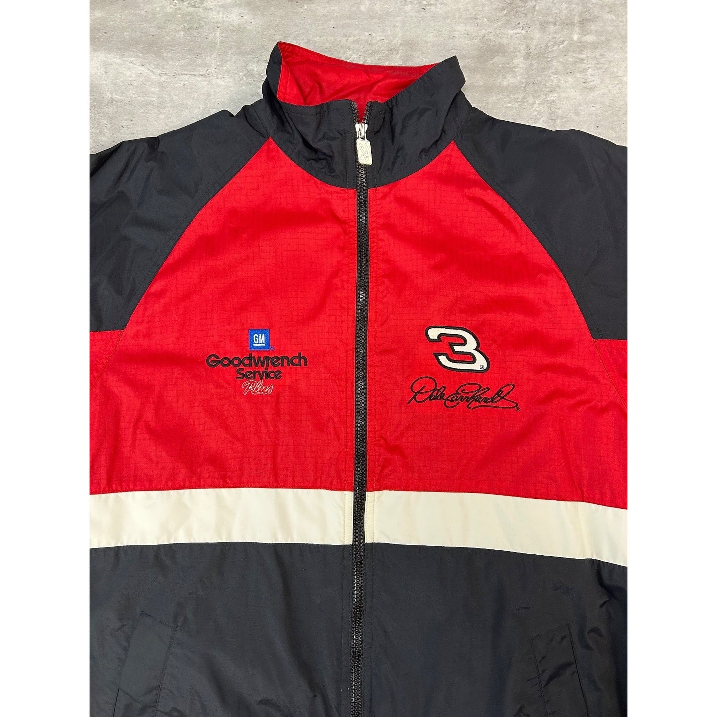 Vintage 90s Dale Earnhardt #3 Nascar Racing Nylon Full Zip Jacket Size Medium