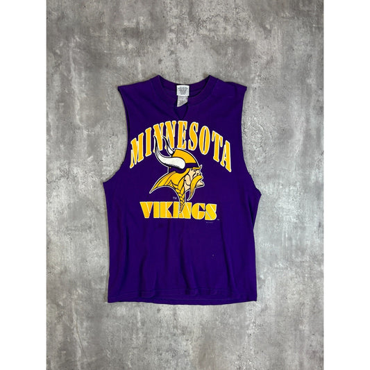 Vintage 90s Cris Carter #80 Minnesota Vikings NFL Sleeveless T-Shirt Size Large