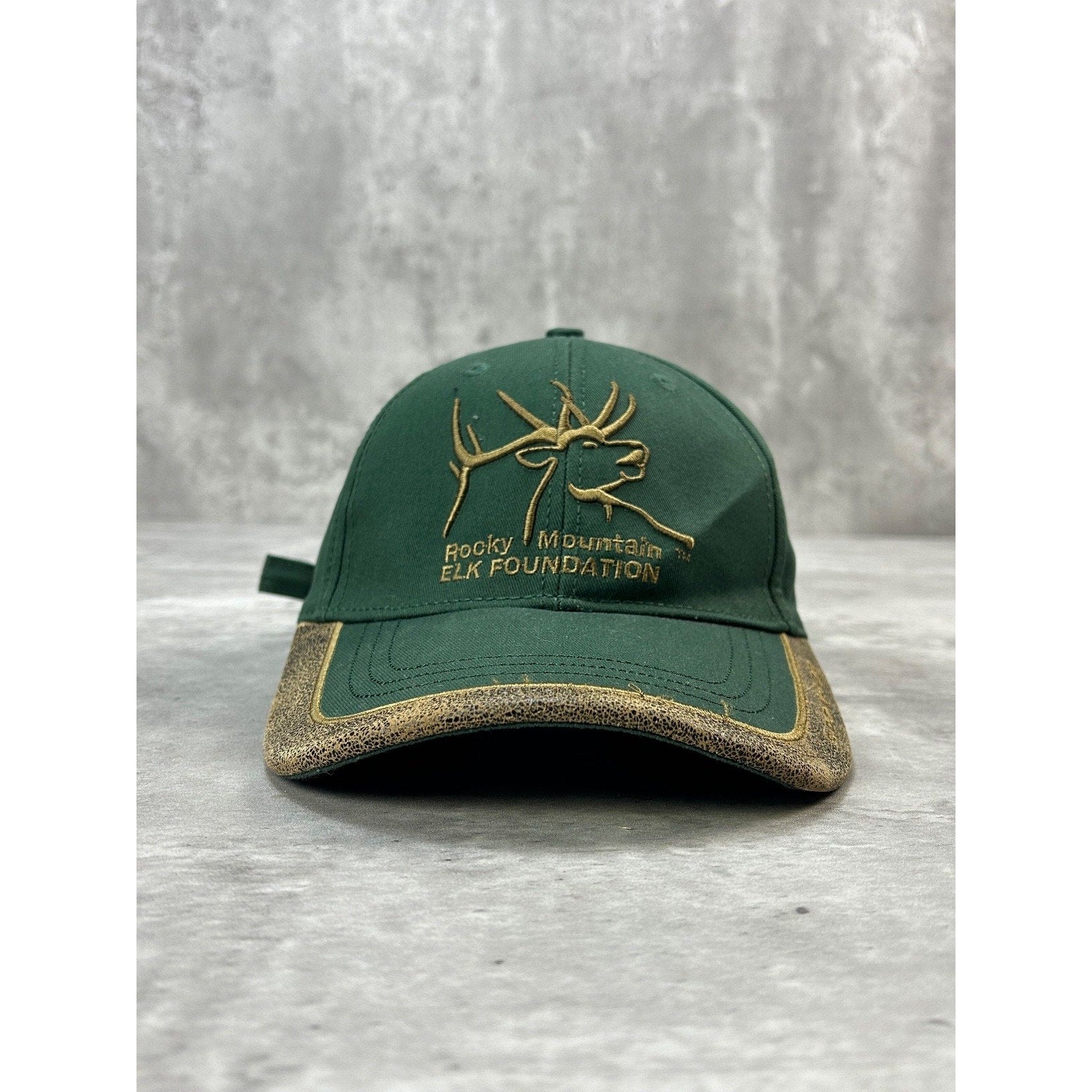 Vintage Rocky Mountain Elk Foundation Embroidered Strapback Hat OSFA