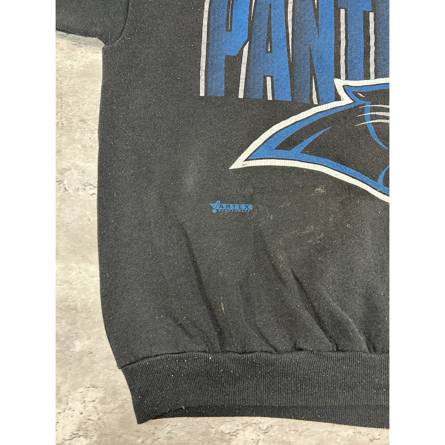 Vintage 90s Carolina Panthers NFL Big Graphic Logo Football Sweatshirt Sz Large