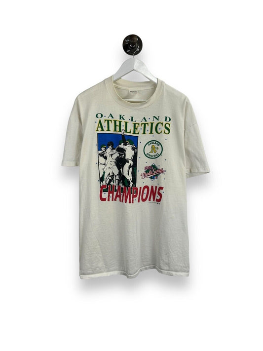 Vintage 1989 Oakland Athletics MLB World Series Champs Graphic T-Shirt Size XL