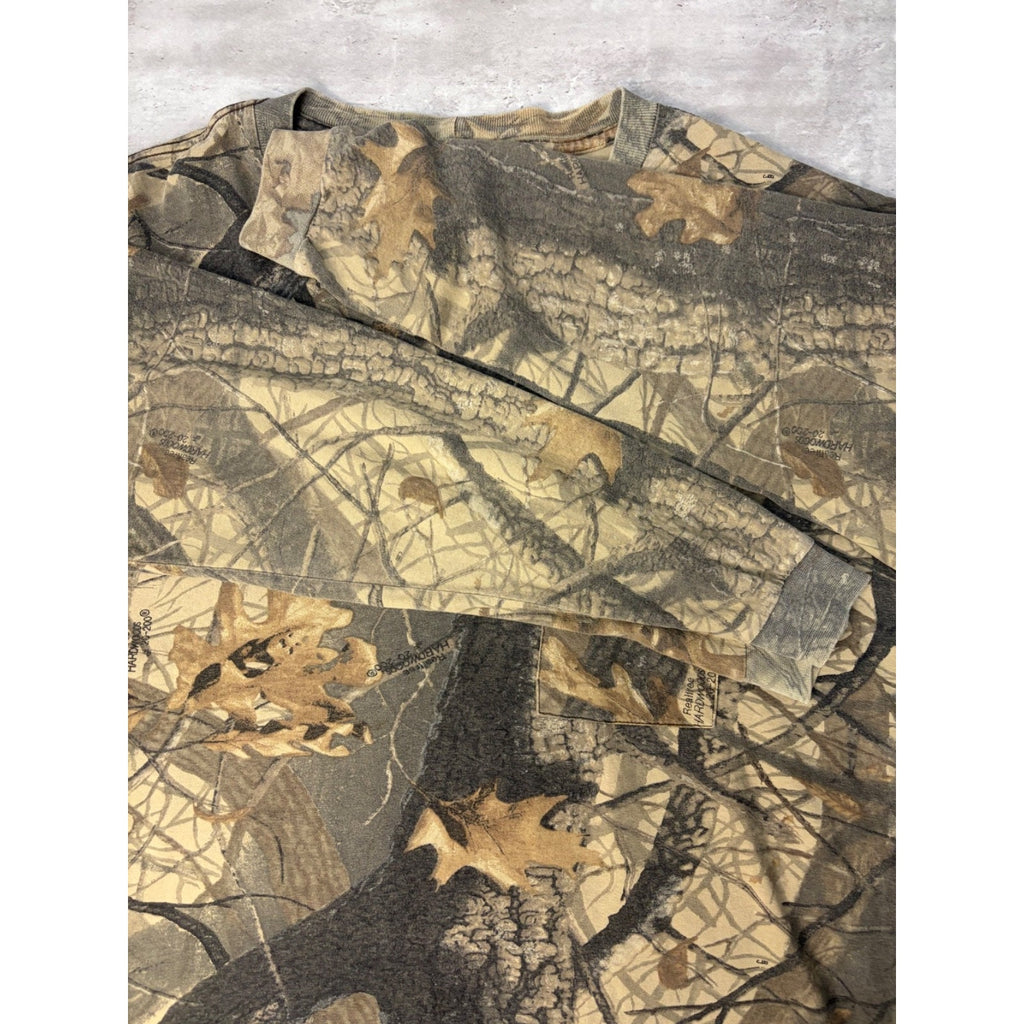 Vintage 90s Realtree Hardwoods Tree Camo Hunting Long Sleeve T-Shirt Size 3XL