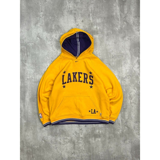 Vintage Los Angeles Lakers NBA Embroidered Nike Middle Swoosh Sweatshirt YOUTH M