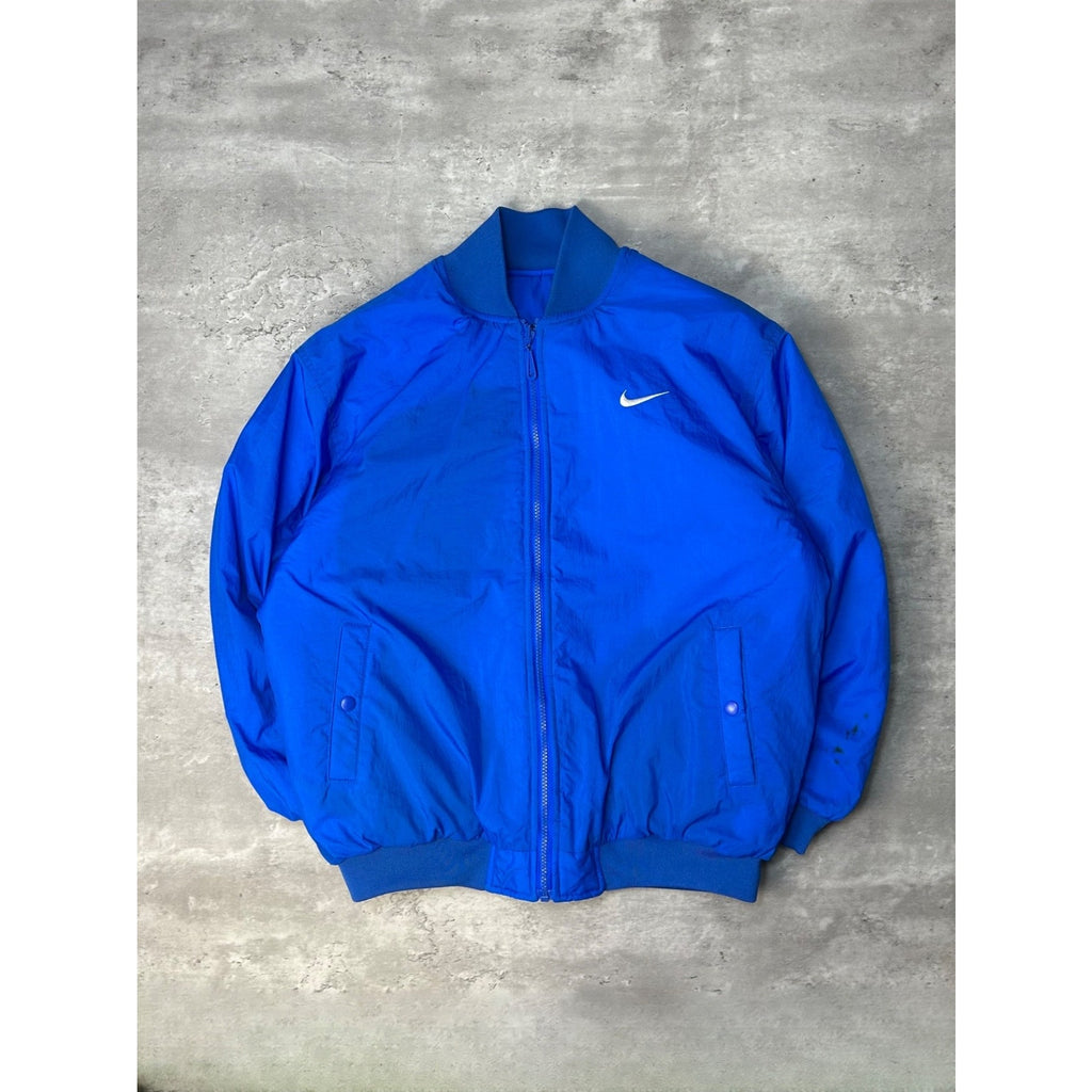 Vintage Nike Embroidered Swoosh Reversible Insulated Bomber Jacket Large YOUTH