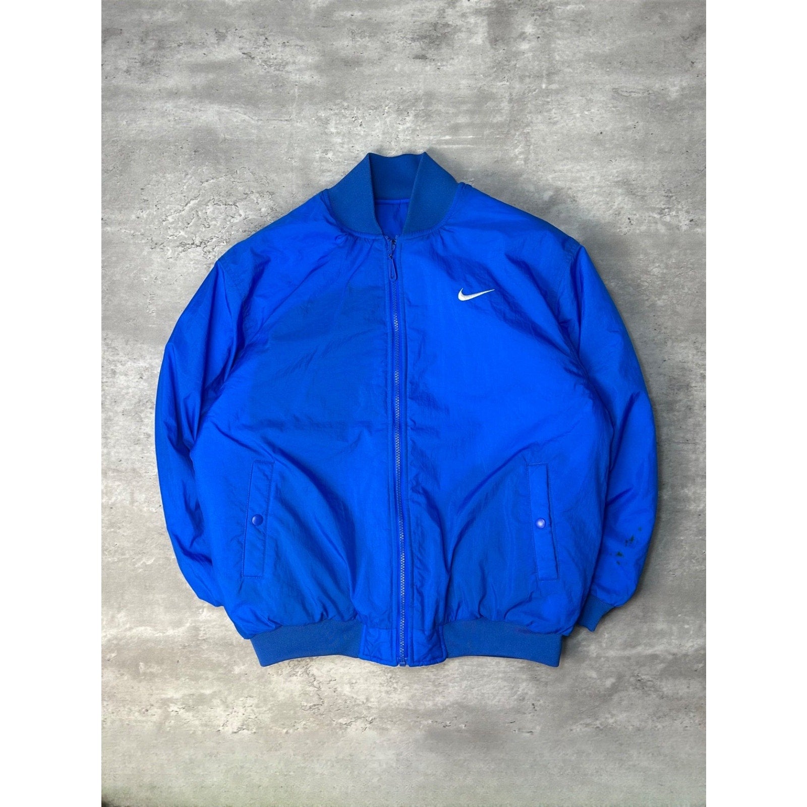 Vintage Nike Embroidered Swoosh Reversible Insulated Bomber Jacket Large YOUTH