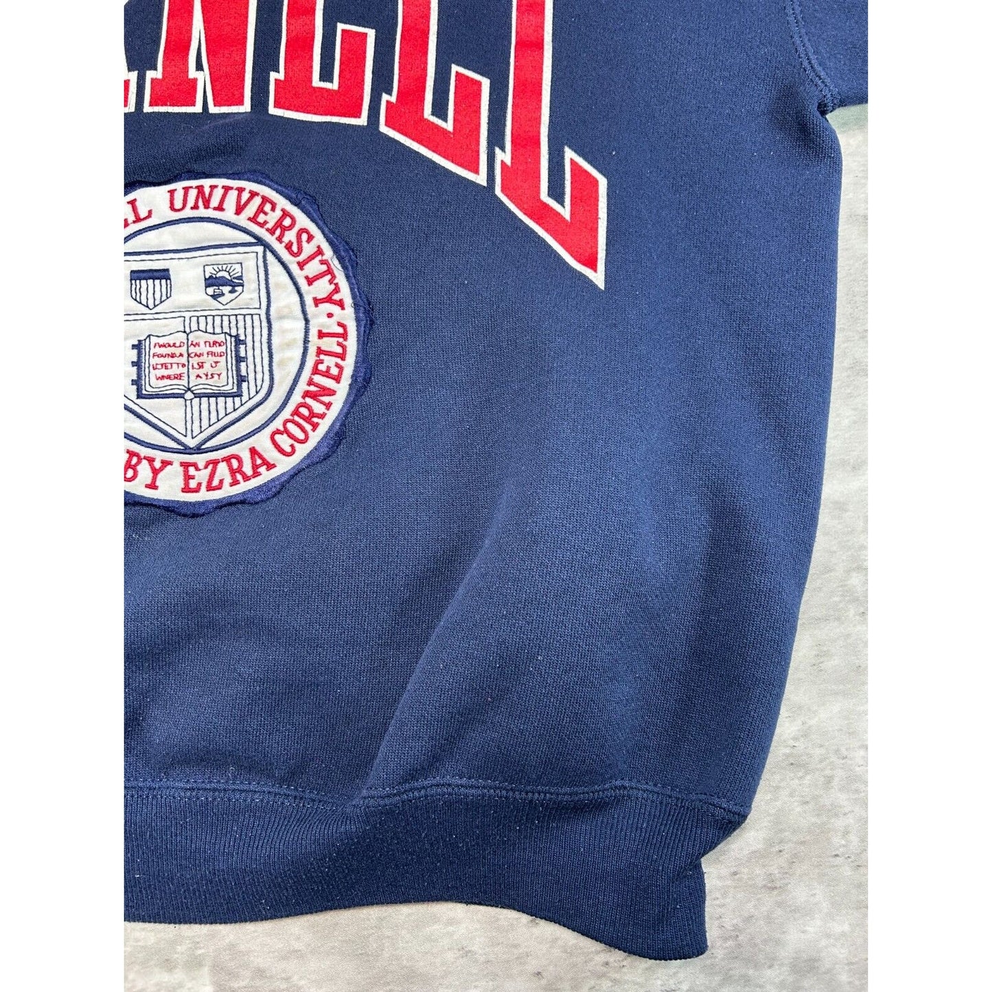 Vintage 90s Cornell University NCAA Collegiate Crest Sweatshirt Size Small Blue