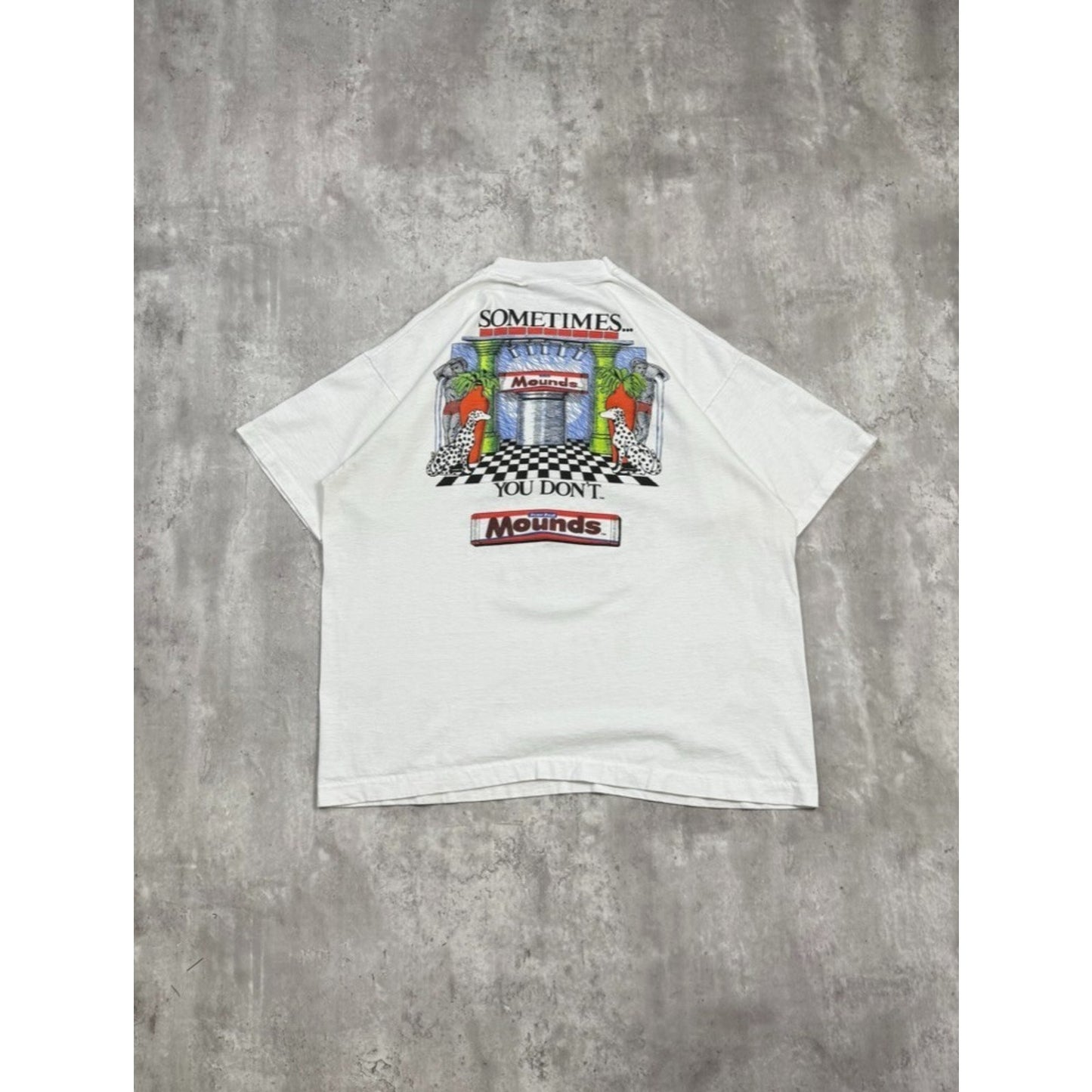 Vintage 1991 Almond Joy Sometimes You Feel Like A Nut Cartoon T-Shirt Size XL