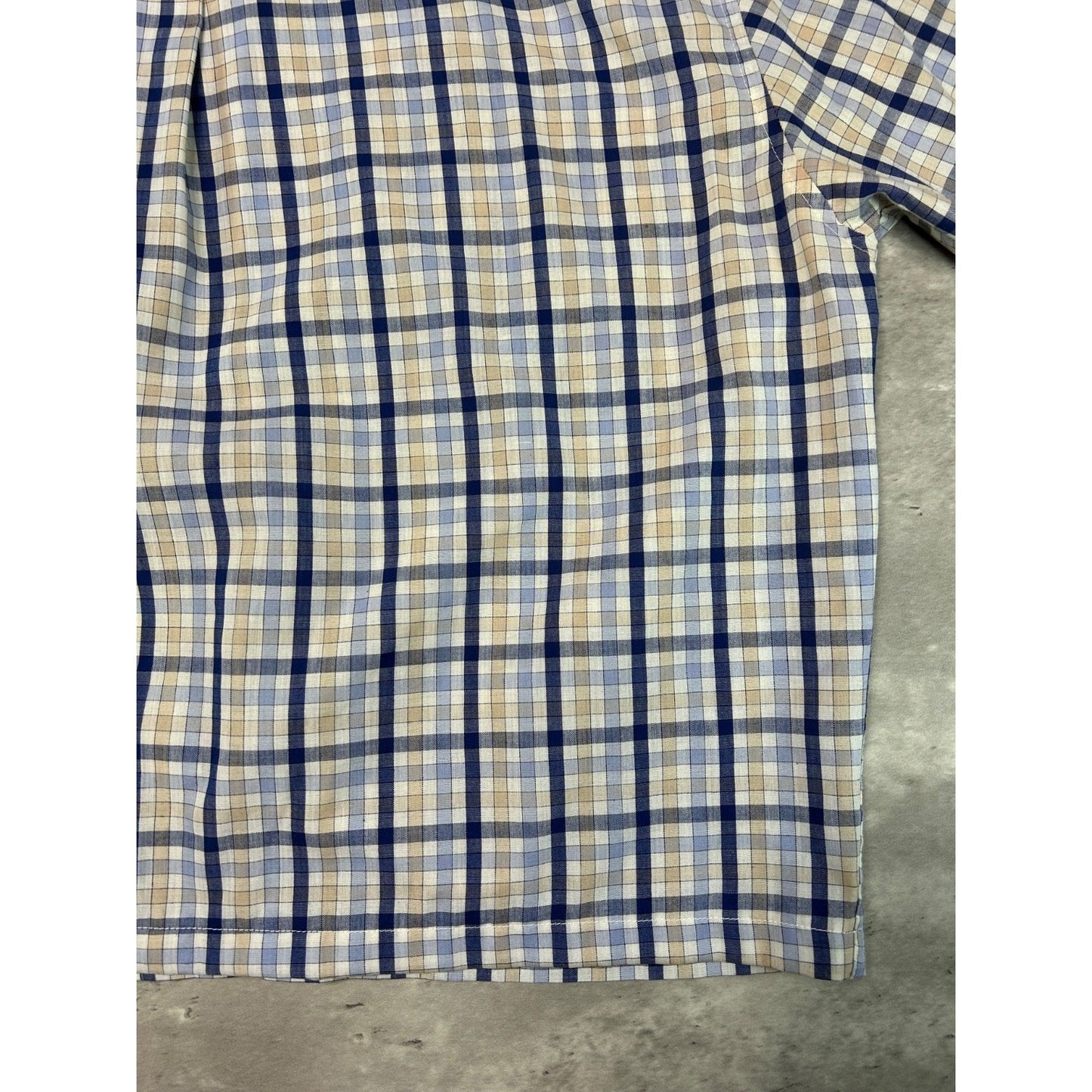 Vintage Consensus Plaid Short Sleeve Reworked Cropped Button Up Shirt Sz Medium