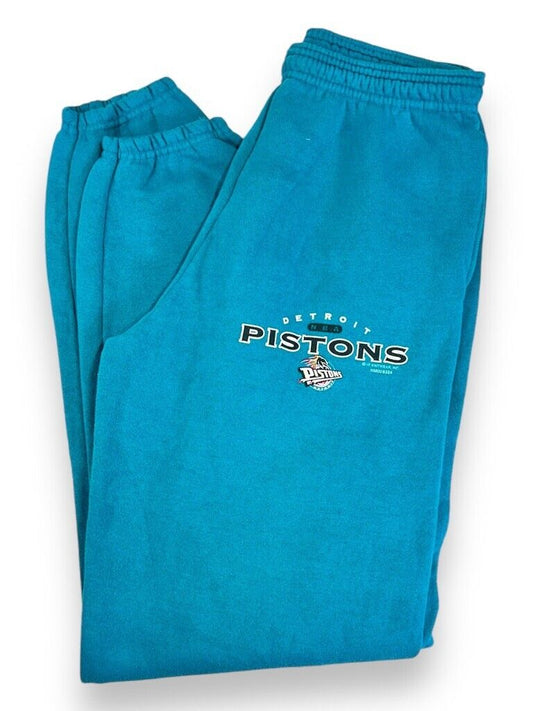 Vintage 90s Lee Sport Detroit Pistons NBA Spellout Logo Sweatpants Size Medium