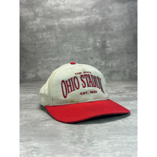 Vintage 90s Ohio Stadium NCAA Buckeyes Embroidered Spellout Snapback Hat OSFA