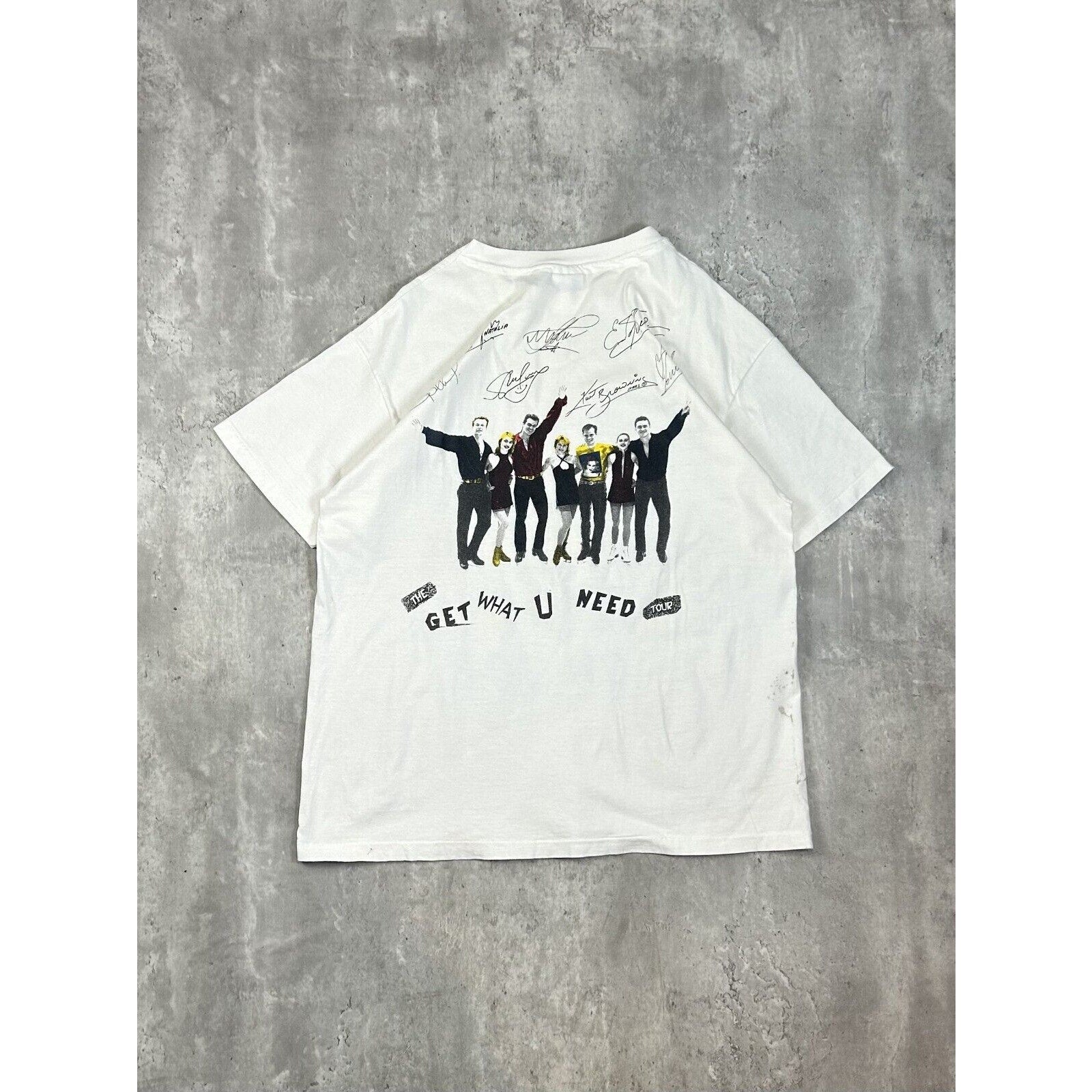 Vintage 90s Stars On Ice Get What You Need Music Graphic T-Shirt Size XL