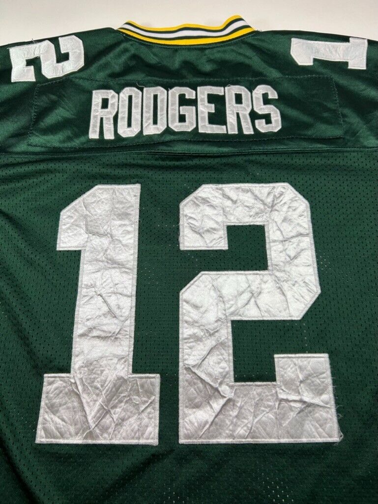 Vintage Aaron Rodgers #12 Green Bay Packers NFL Stitched Reebok Jersey Sz 48 L