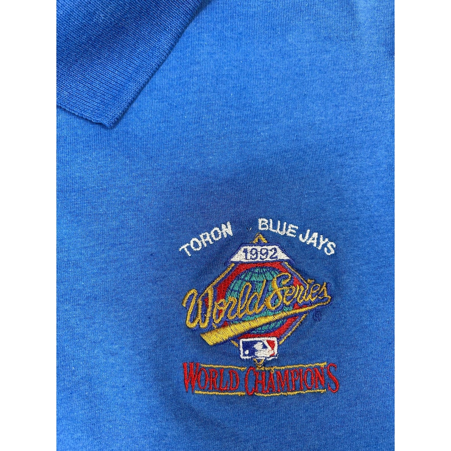Vintage 1993 Toronto Blue Jays MLB World Series Champs 1/4 Button Up Shirt Med