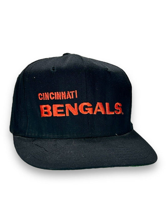 Vintage 90s Cincinnati Benglas NFL Embroirdered Spell Out Snapback Hat OSFA